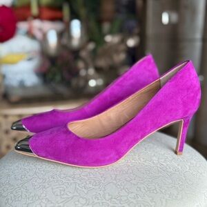 Purple Women's Shoes with Silver Accents classic pumps  fuchsia